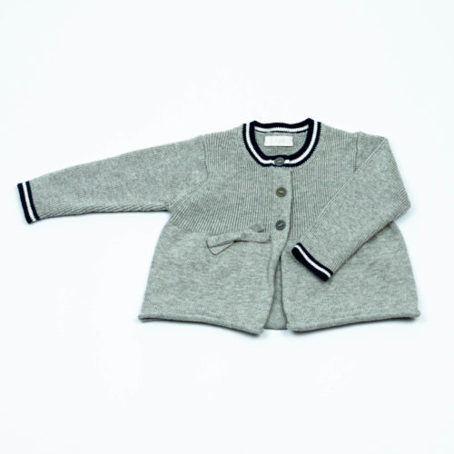 Il Gufo graue Strickjacke mit Schleife