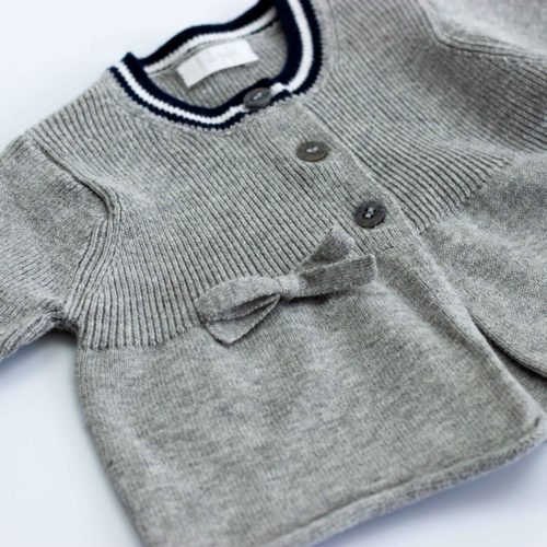 Il Gufo graue Strickjacke mit Schleife