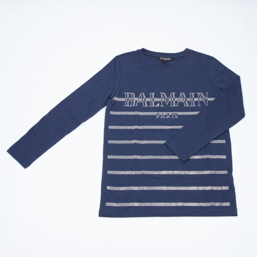 Balmain Longsleeve mit Strasssteinchen