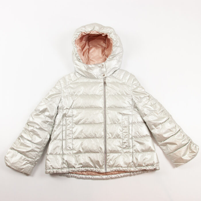 Moncler silberne Daunenjacke